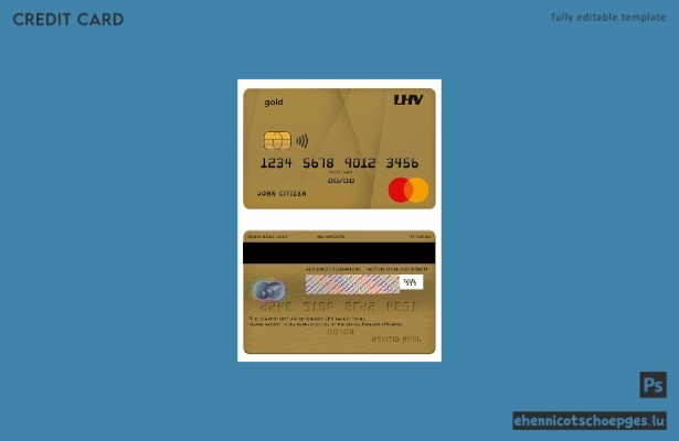 Vorschau der britischen LHV Bank Mastercard Gold-Beispielkarte